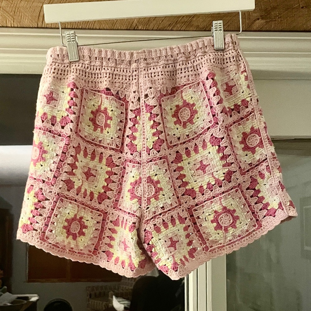 New in shorts crochet granny square lined.
